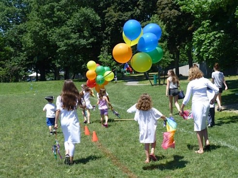 Festive procession of children