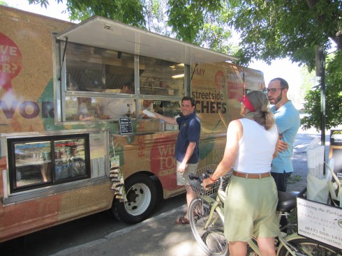 Food trucks AND our soon-to-be State Rep. Jay Livingstone, both at Magazine Beach for the first time ever. History!