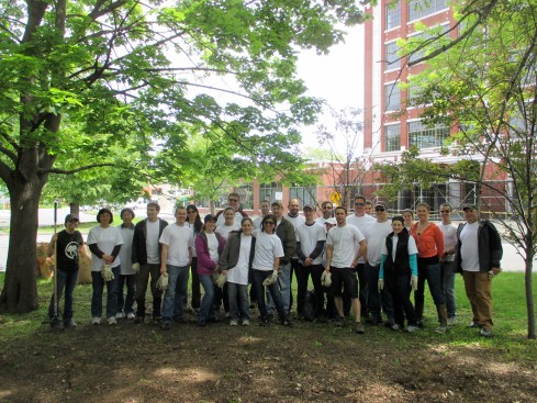 Some of the 80 Novartis volunteers.